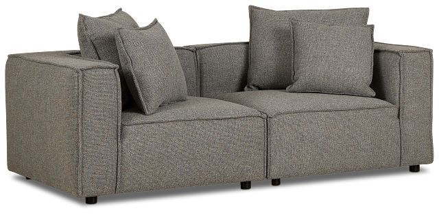 Tatum Gray Fabric 2-piece Modular Sofa