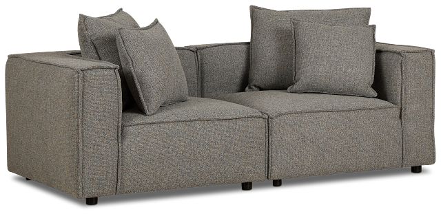 Tatum Gray Fabric 2 Piece Modular Sofa