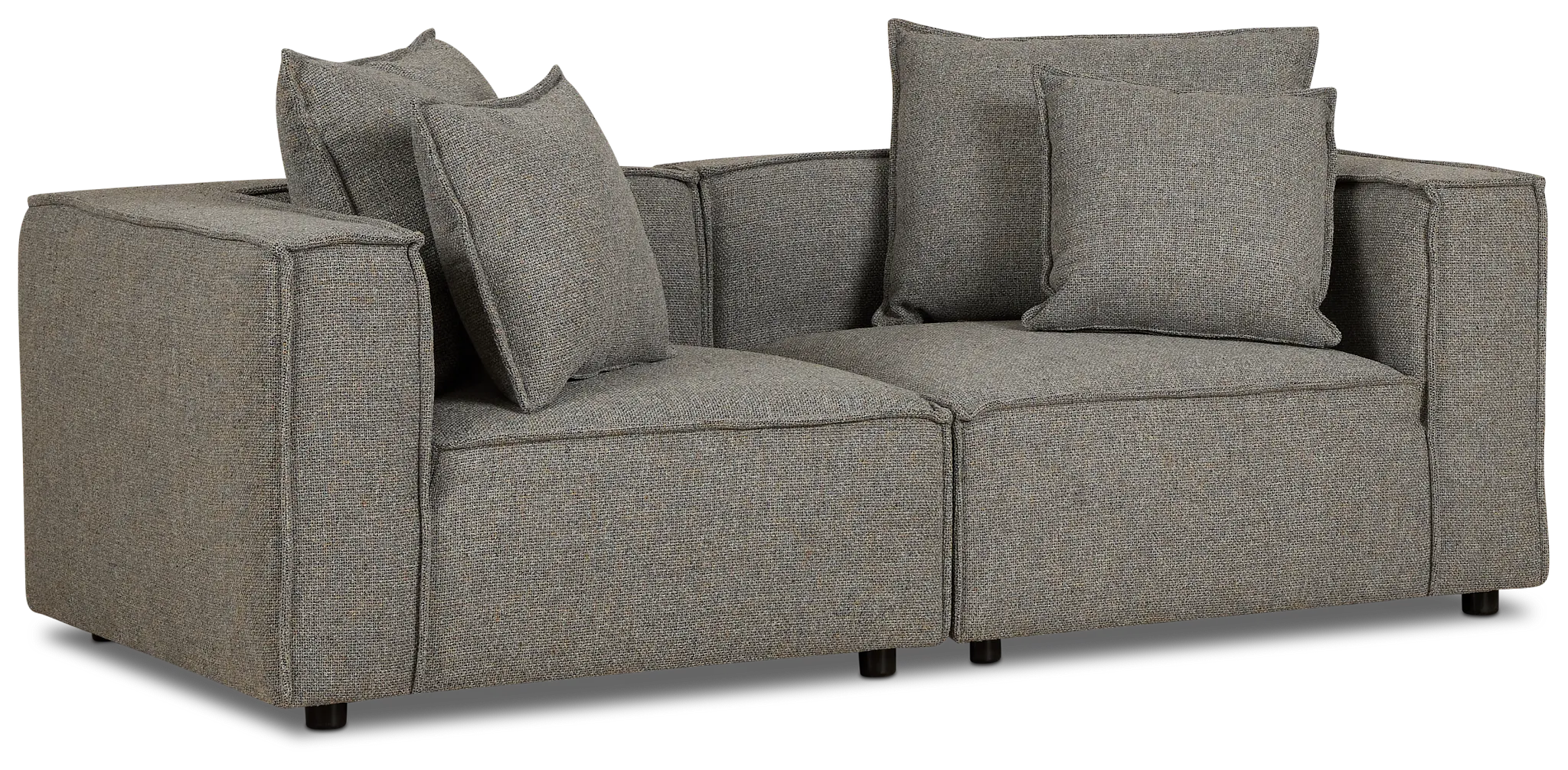 Tatum Gray Fabric 2-piece Modular Sofa