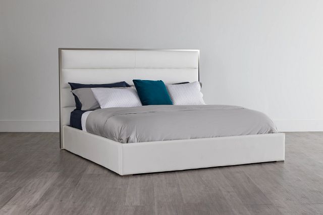 Cortina White Uph Platform Bed