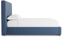 Grayton Revenue Dark Blue 54" Upholstered Platform Bed