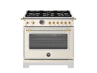 Bertazzoni Heritage Series White 36" Dual Fuel Range