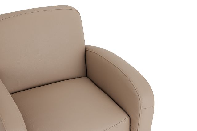 Axis Light Taupe Vinyl Swivel Accent Chair