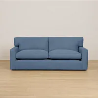 Hudson Blue Fabric Memory Foam Sleeper