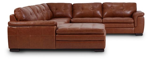 Braden Medium Brown Leather Medium Left Chaise Sectional