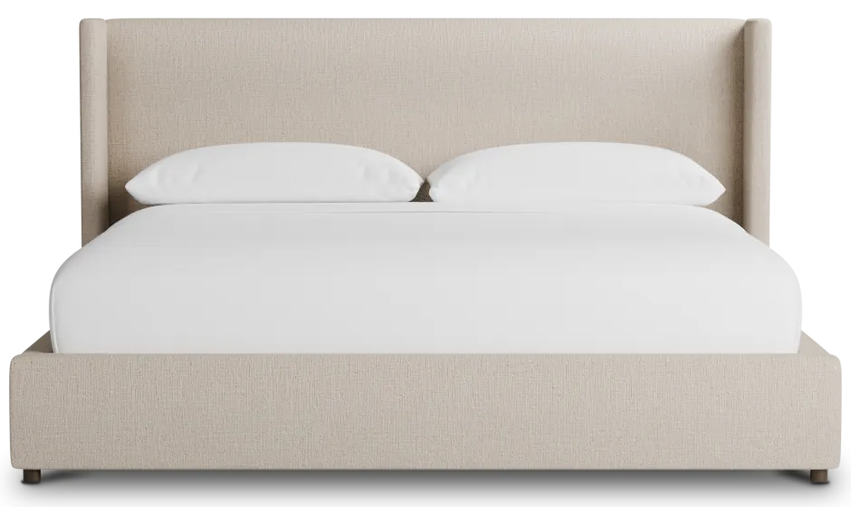 Captiva Linen Beige 48" Upholstered Shelter Bed