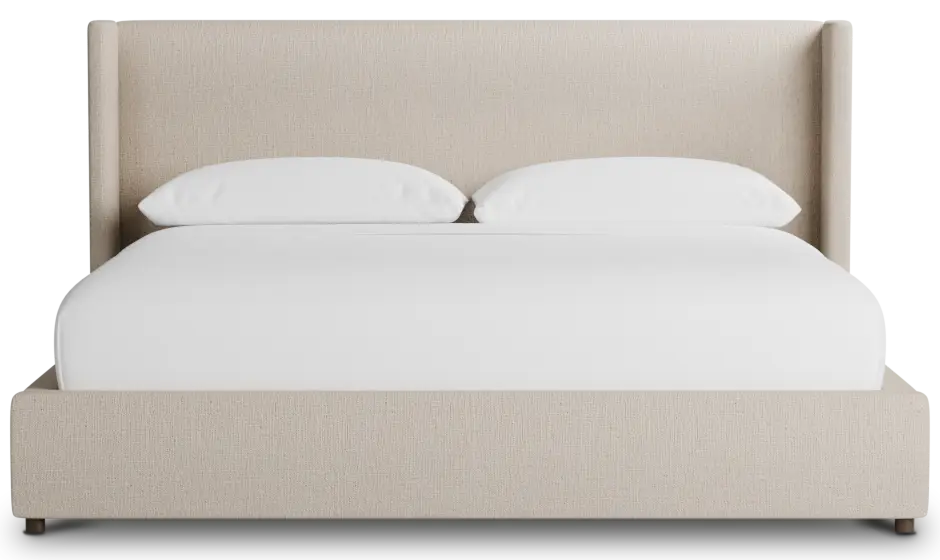 Captiva Linen Beige 48" Upholstered Shelter Bed Captiva Linen Beige 48" Upholstered Shelter Bed