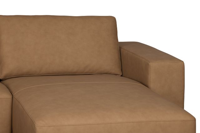 Kellan Light Brown Leather Small Right Chaise Sectional