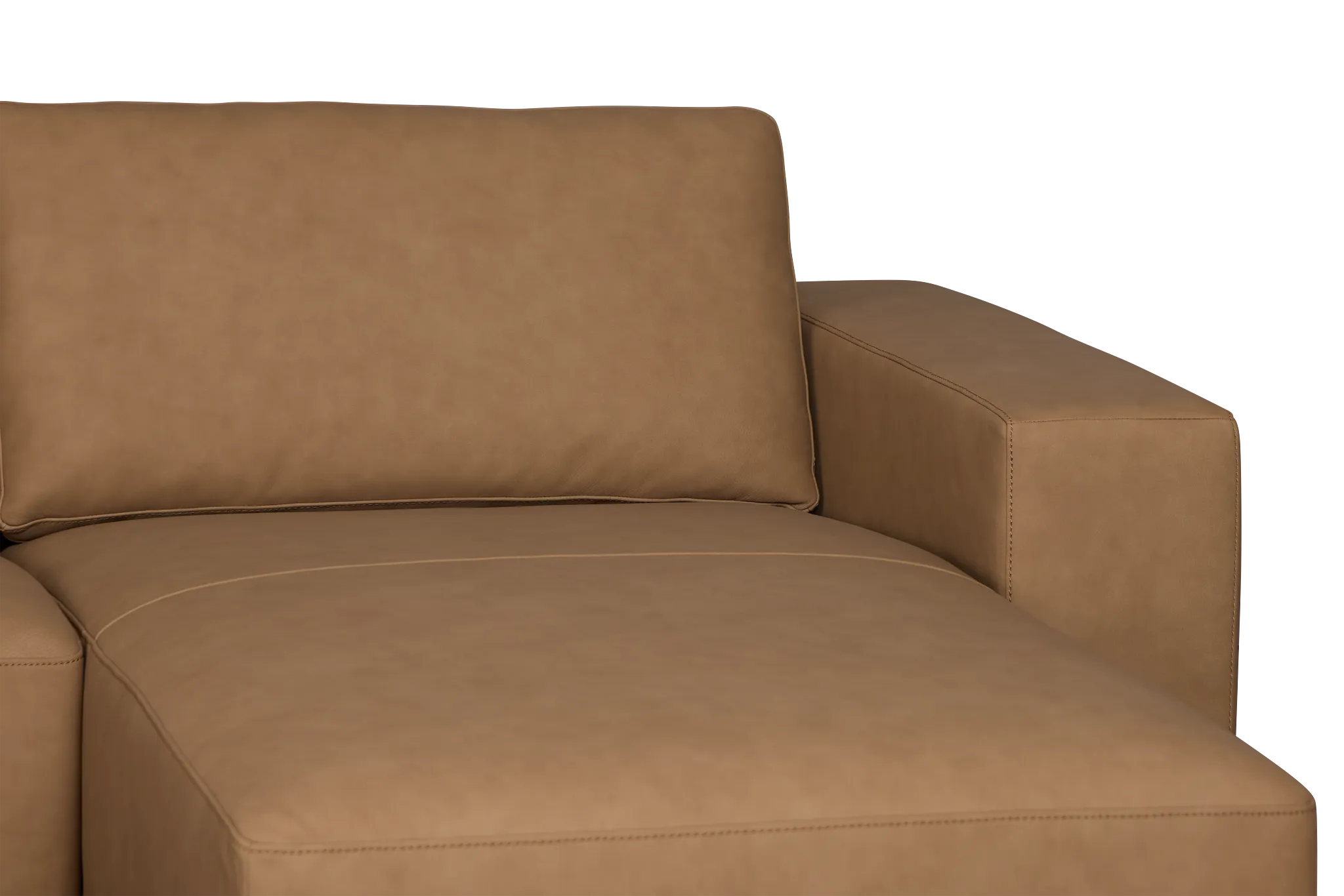 Kellan Light Brown Leather Small Right Chaise Sectional