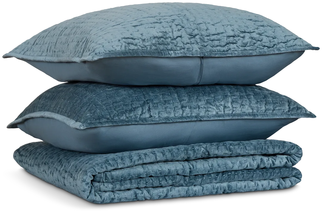 Barin Blue Coverlet Set