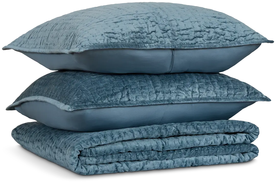 Barin Blue Coverlet Set Barin Blue Coverlet Set