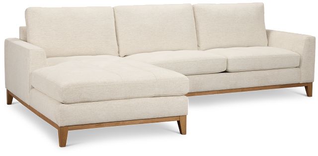 Maisie Light Beige Fabric Left Chaise Sectional