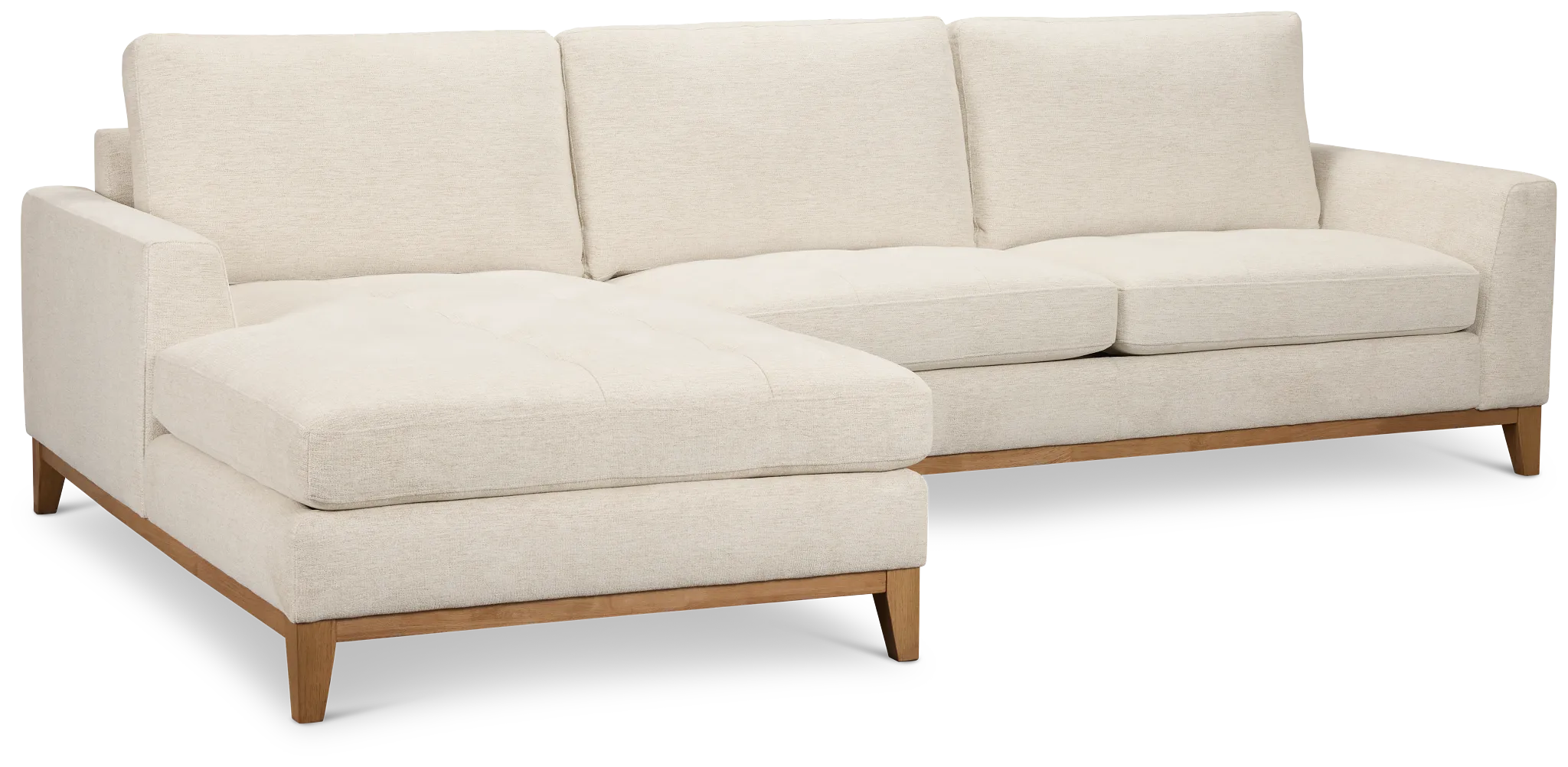 Maisie Light Beige Fabric Left Chaise Sectional