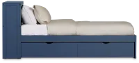 Charleston Dark Blue Bookcase Bed With 2 Storage Drawers
