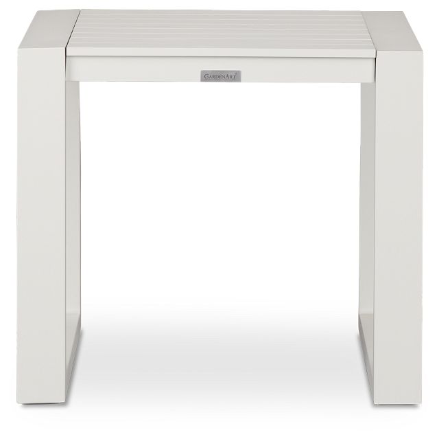 Linear White Aluminum End Table