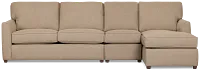 Tate Brown Fabric Small Right Chaise Sectional