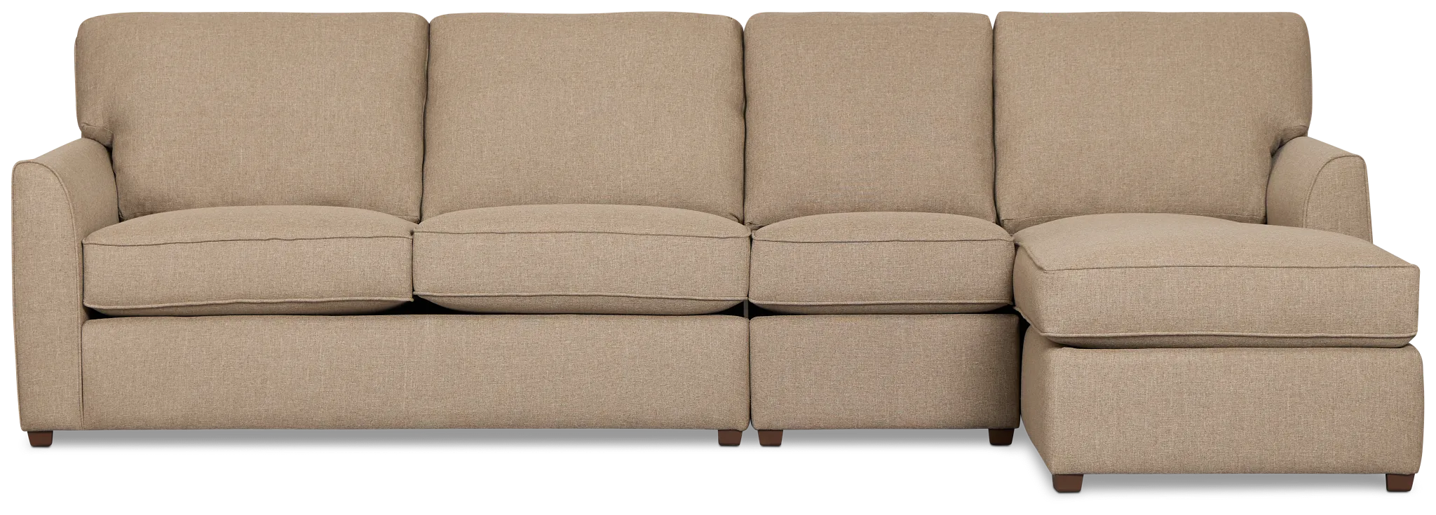 Tate Brown Fabric Small Right Chaise Sectional