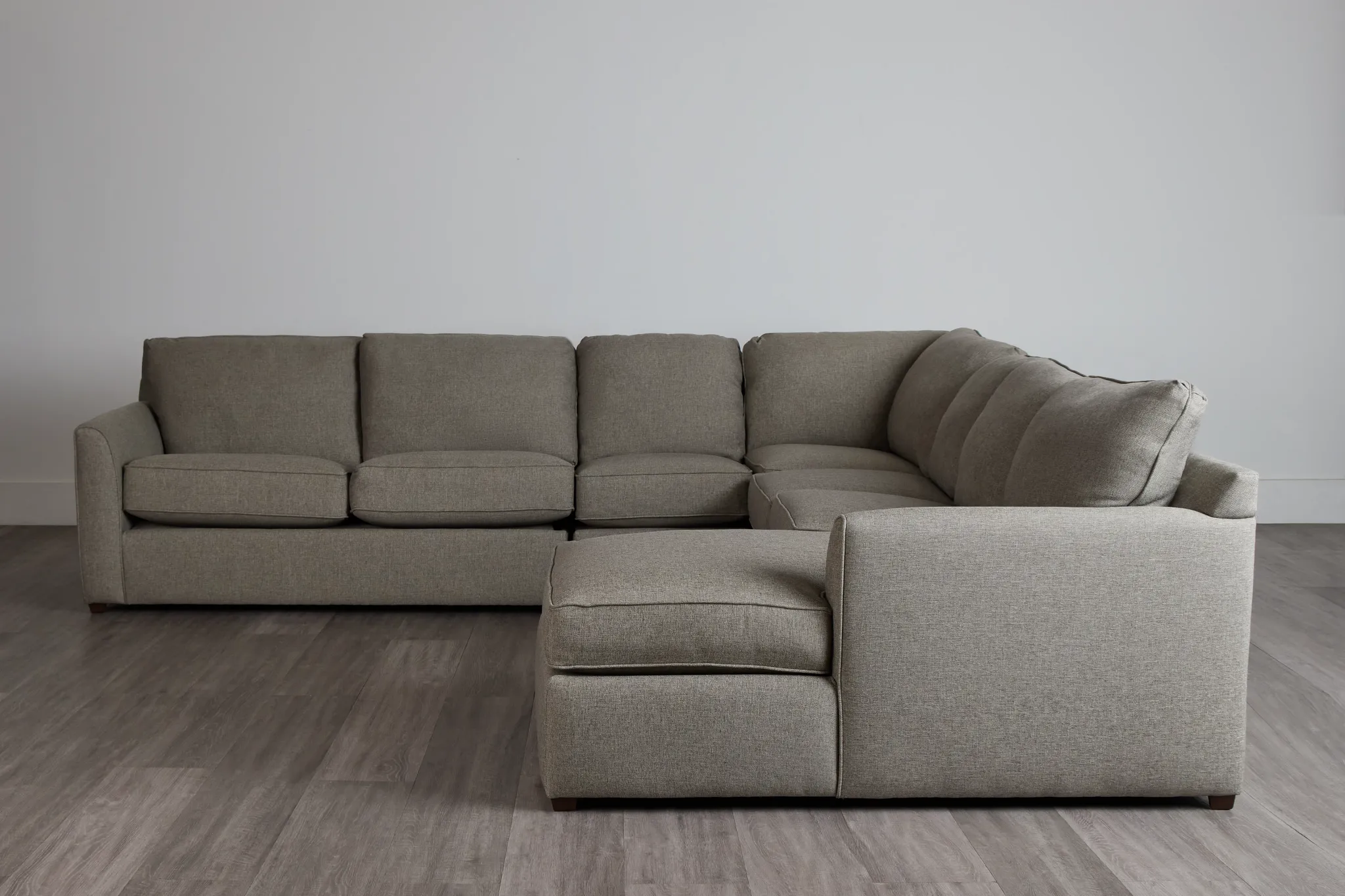 Asheville Brown Fabric Right Chaise Innerspring Sleeper Sectional