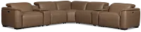 Brodie Dark Brown Lthr/vinyl Large Dual Power Reclining Two-arm Sectional