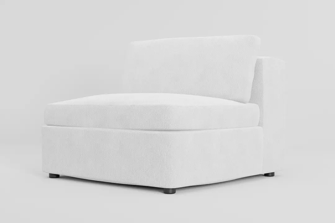 Destin Revenue White Fabric Armless Chair Destin Revenue White Fabric Armless Chair