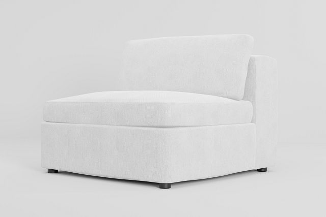 Destin Revenue White Fabric Armless Chair