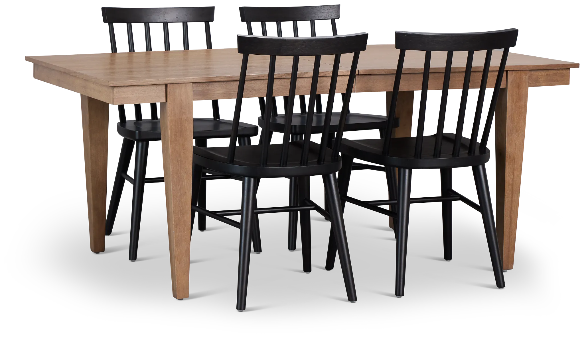 Provo Mid Tone Rect Table & 4 Wood Chairs
