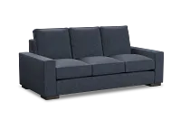 Edgewater Maguire Blue 84" Sofa W/ 3 Cushions