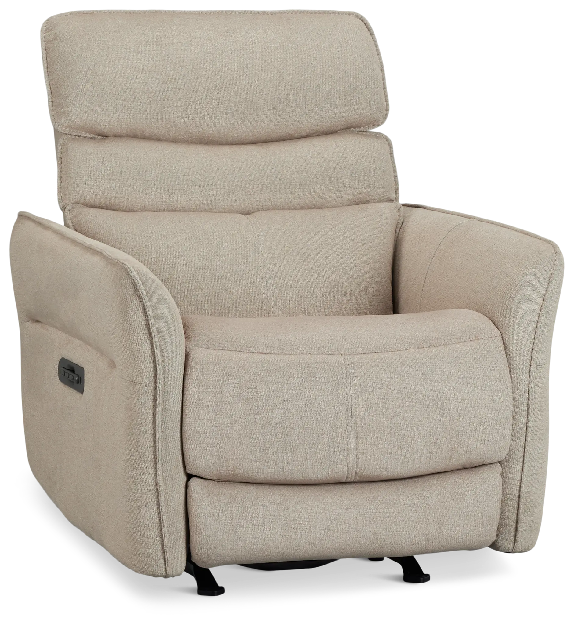 Preston Khaki Fabric Power Recliner With Heat And Massage Preston Khaki Fabric Power Recliner With Heat And Massage