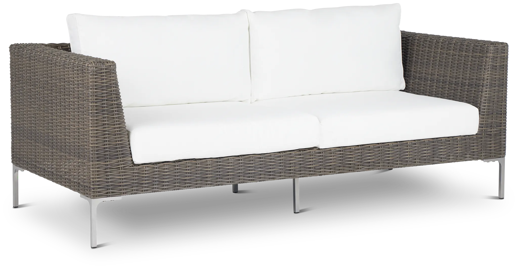 Tulum White Woven Sofa W/ 2 Cushions