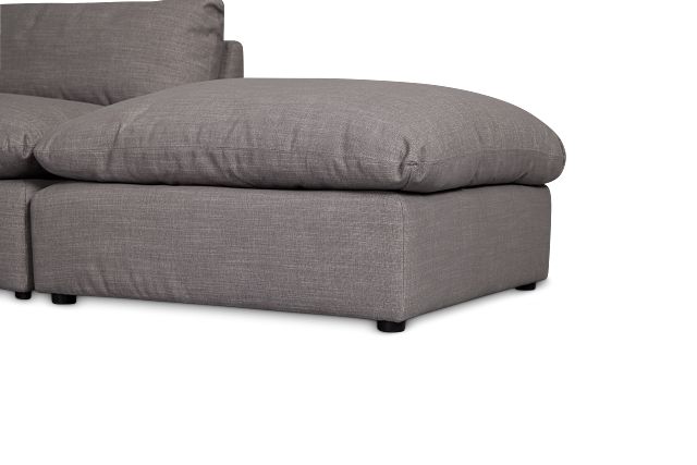 Serena Gray Fabric 4-piece Right Facing Bumper Sectional