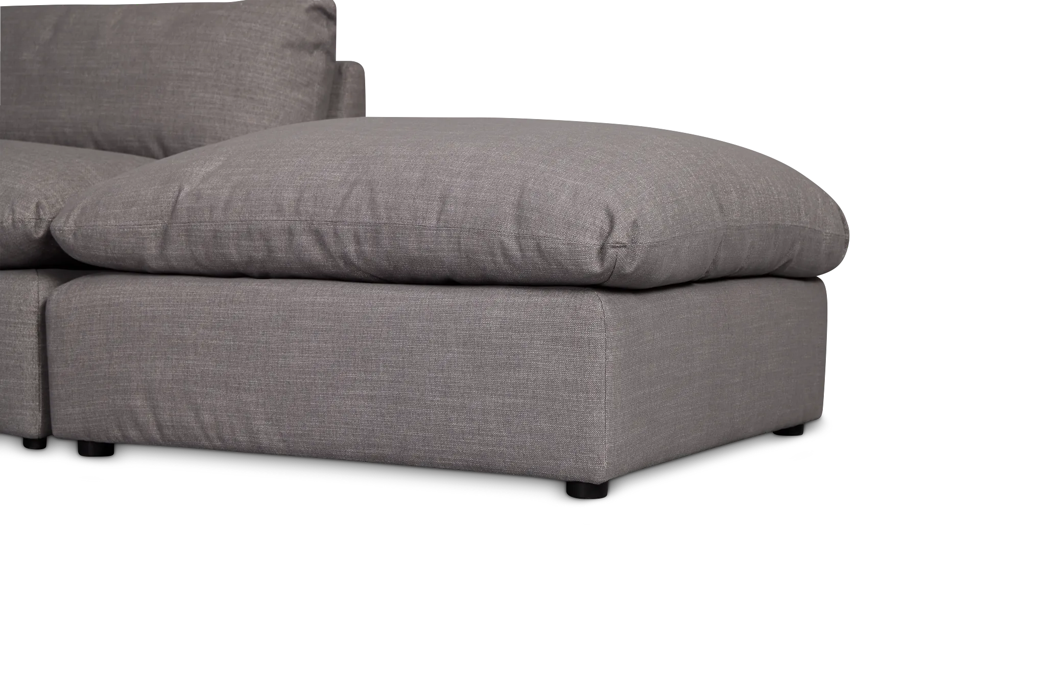 Serena Gray Fabric 4-piece Right Facing Bumper Sectional