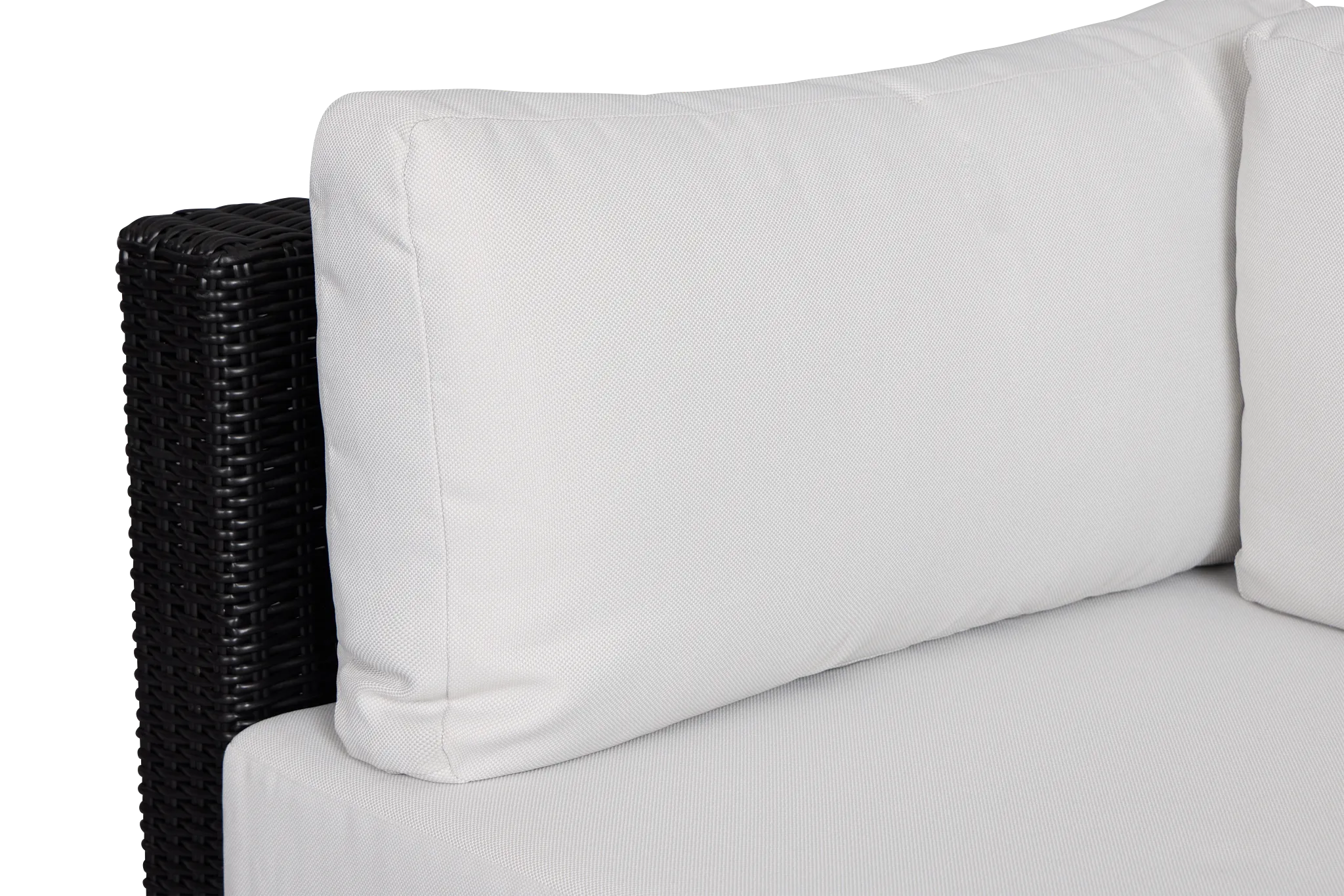 Montecito Black Corner Chair With Light Beige Cushions