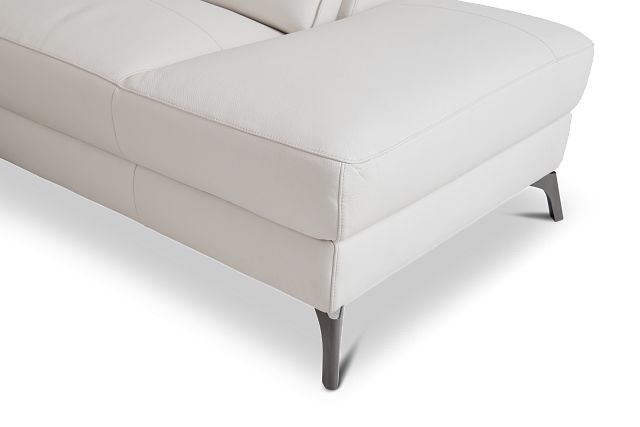 Pearson White Leather Right Bumper Sectional