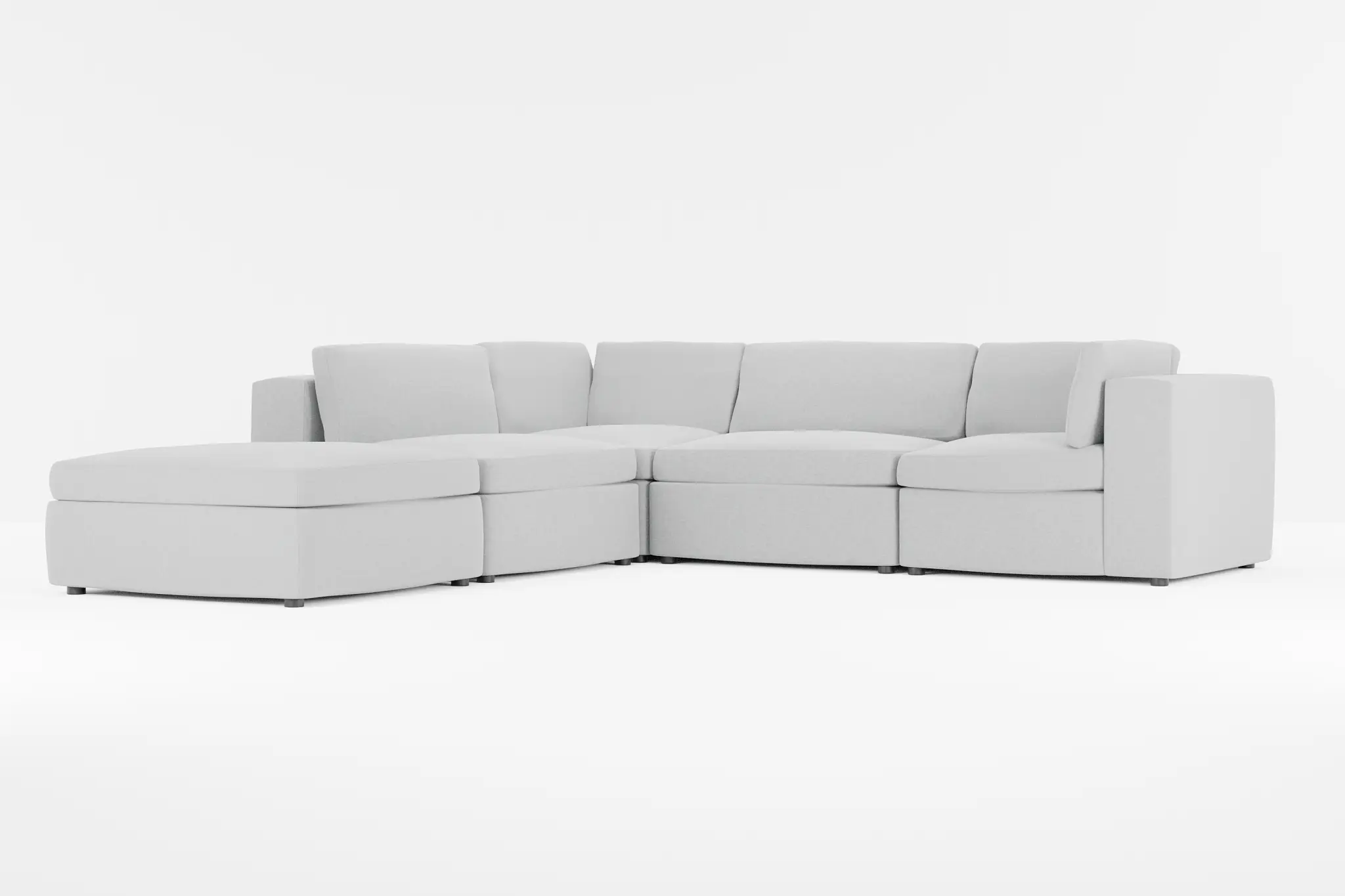 Destin Suave Gray Fabric 5pc Bumper Sectional Destin Suave Gray Fabric 5pc Bumper Sectional