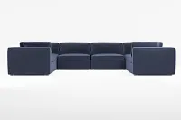 Destin Joya Dark Blue Velvet 8-piece Modular Sectional