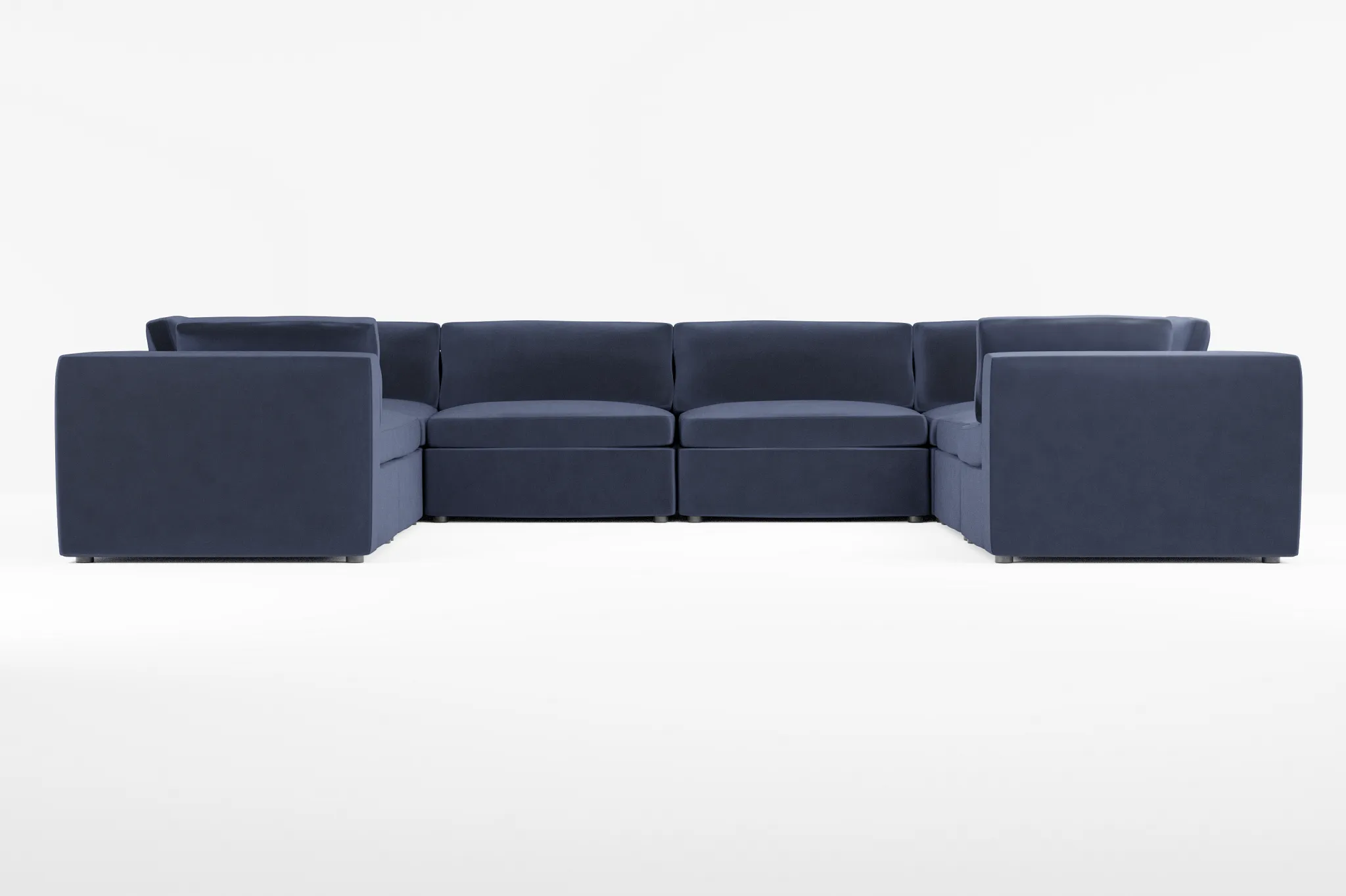 Destin Joya Dark Blue Velvet 8-piece Modular Sectional