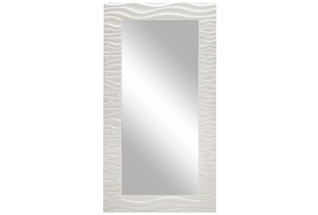Ripple White Floor Mirror