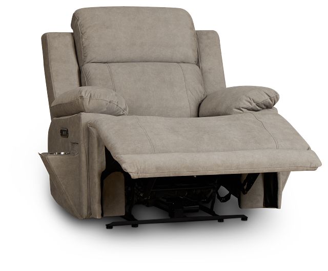 Benson Beige Micro Power Recliner