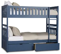 Charleston Dark Blue Storage Bunk Bed