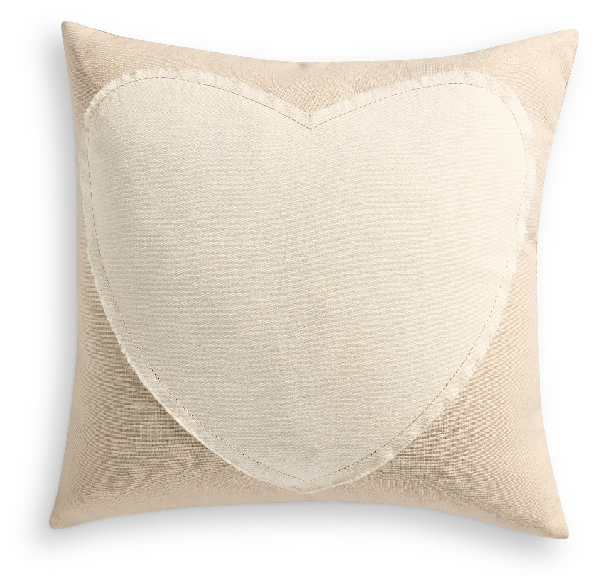 Heart Ivory 20" Square Accent Pillow