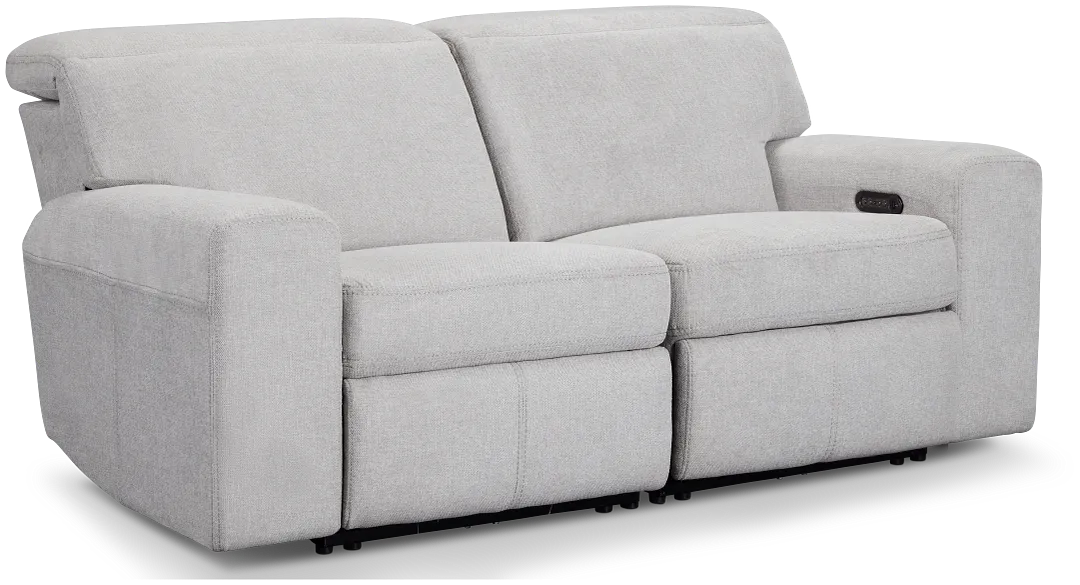 Callum Light Gray Fabric 2-piece Modular Power Reclining Sofa