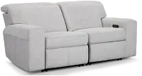 Callum Light Gray Fabric 2-piece Modular Power Reclining Sofa