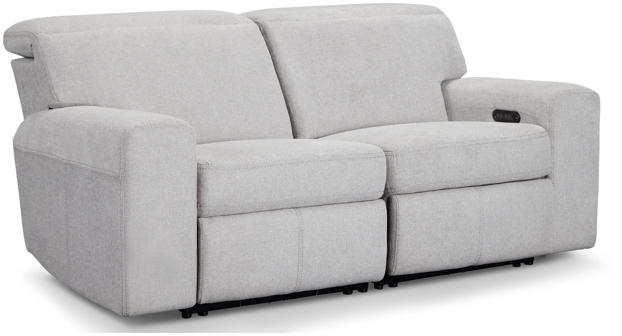 Callum Light Gray Fabric 2-piece Modular Power Reclining Sofa