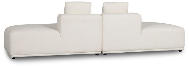 Catalina White Fabric 2-piece Modular Sofa