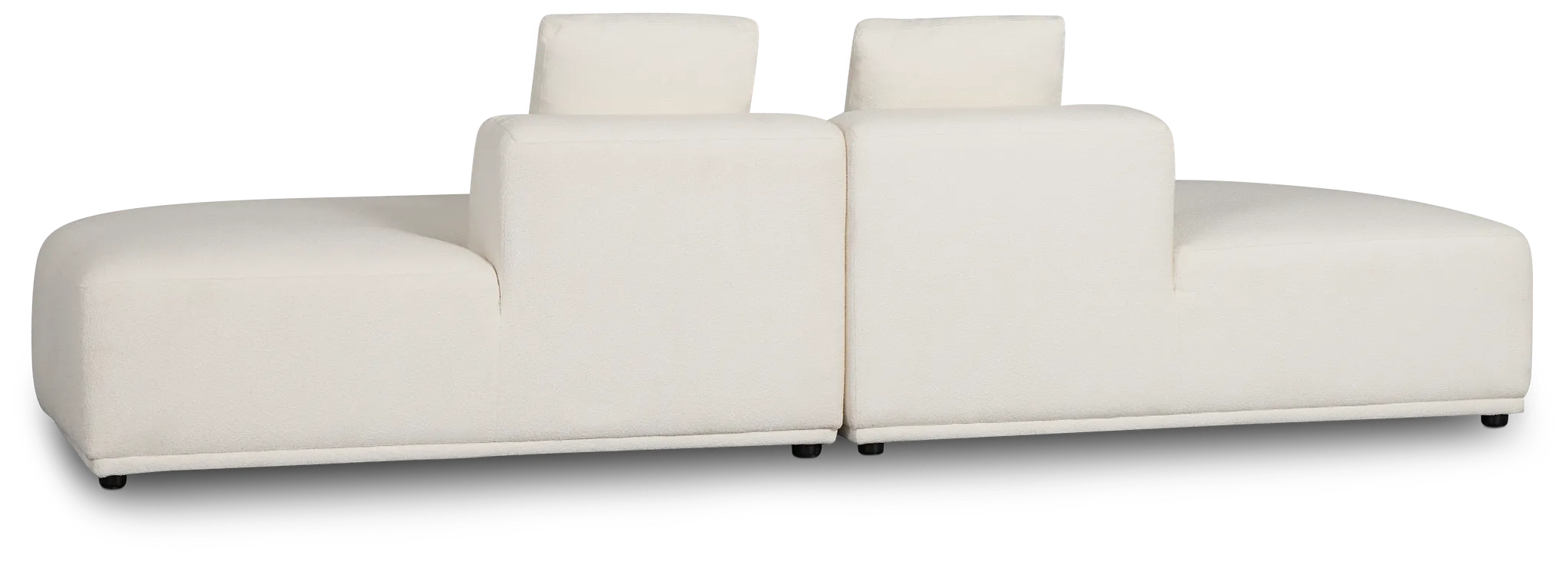 Catalina White Fabric 2-piece Modular Sofa