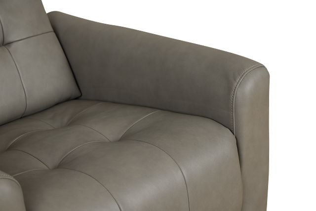 Izzy Light Gray Lthr/vinyl Power Swivel Glider Recliner