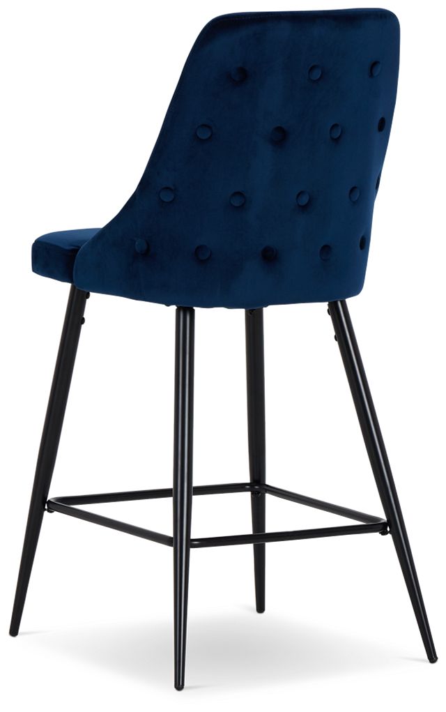 Cameo Dark Blue 27" Upholstered Barstool