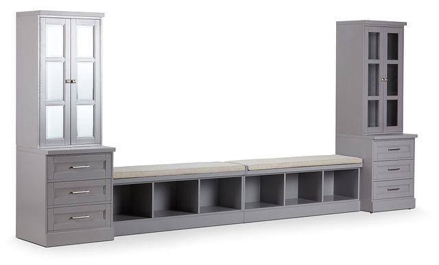 Newport Gray 164" Drawer Entryway