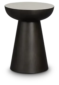 Darby White Marble Round End Table