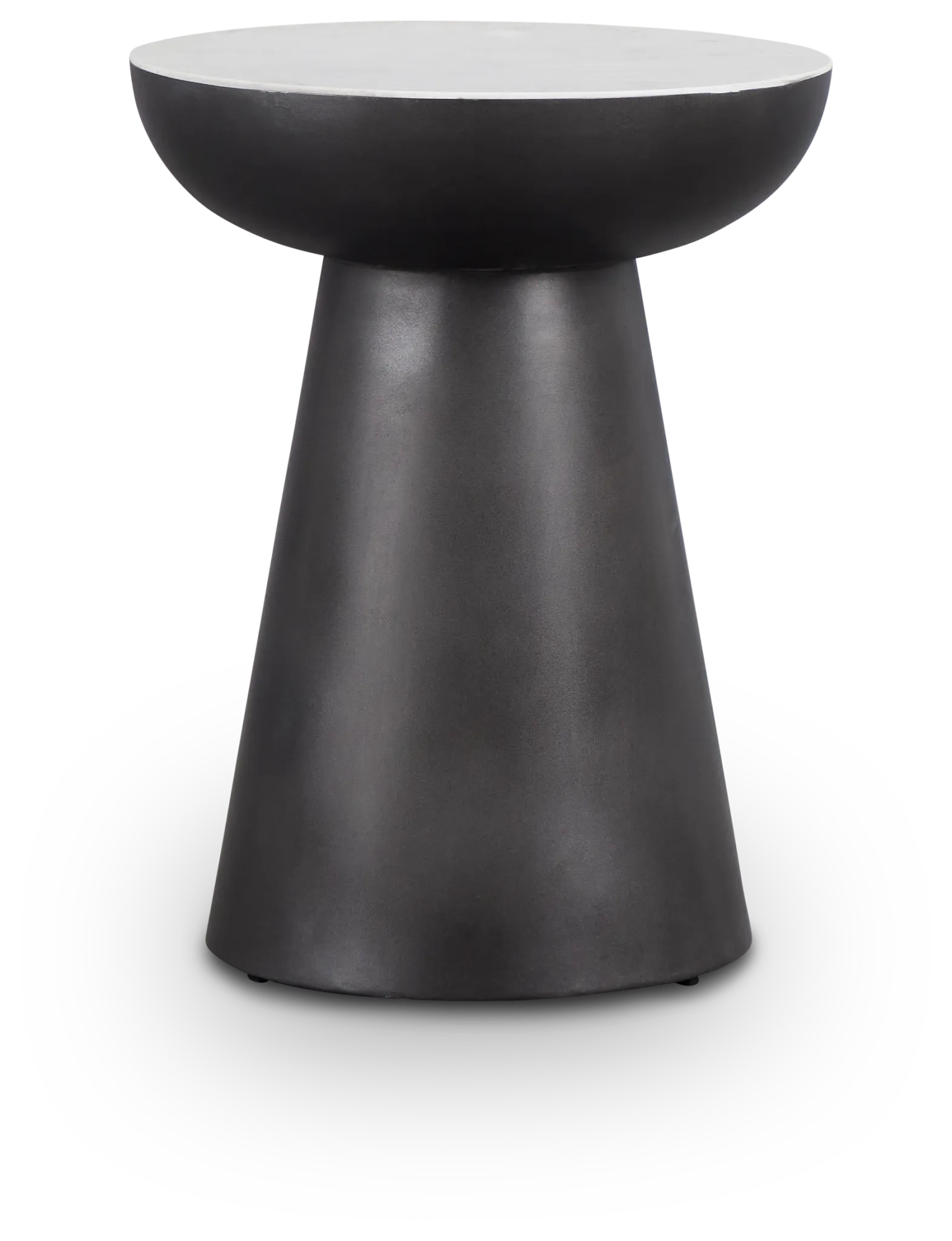 Darby White Marble Round End Table